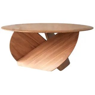 Tikamoon Couchtisch, Natur, Holz, Rund, 97x42x97 cm, Wohnzimmer, Wohnzimmertische, Couchtische