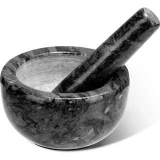 Famanu Mörser aus Marmor - Schwarz - 10 x 6 x 5,8 cm