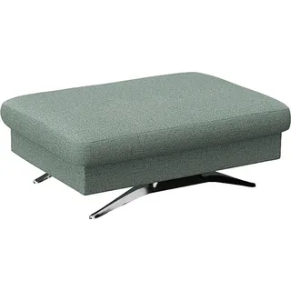 FLEXLUX Pouf Glow Sitzhocker, Polsterhocker, Hocker mit Stauraum, Fuß Alu blau