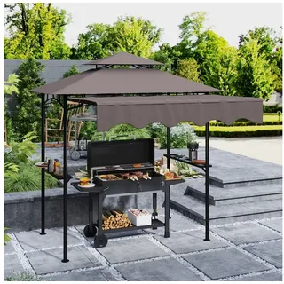 Outsunny Grillpavillon 2,42 x 1,49 m Braun