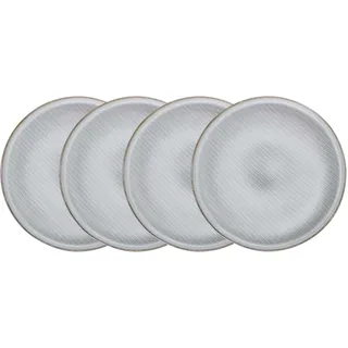BUTLERS HENLEY Speiseteller Ø27 cm grau 4er Set
