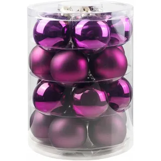 Magic Weihnachtskugeln Glas 6cm, 20 STK. Christbaumkugeln (Purple Deluxe (violett lila Purpur Glanz matt))