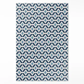 wallfluent Tulup Teppichläufer 60 x 90 cm Blau/Petrol