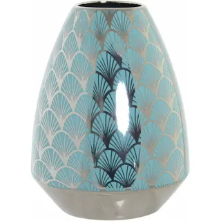 Porzellanvase 18x18x24 Chrom türkise Chrommaterial mehrfarbige Vase -Familie Details