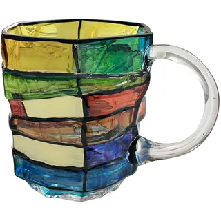 3D Buchtasse, Buch Tasse Glas Bücher Tasse Leseglück-Tasse,Painted Book Mug,Einzigartige 3D Buchtasse Glas, Gemalte Bücher Kaffeebecher, Leseglück, Stapelbecher,Original Buch-Becher (D)