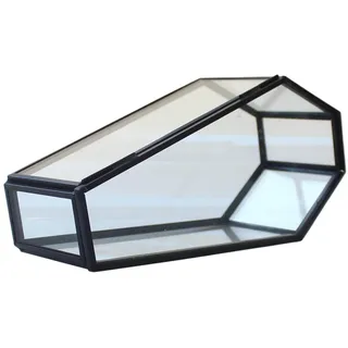 Xuancai Retro-Glas-Schmuckkästchen, elegante Glas-Sarg-Box für Schmuckaufbewahrung und unheimliche Raumdekorationen