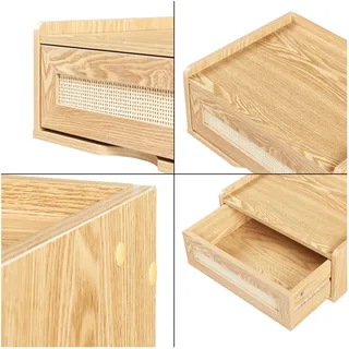 [en.casa] Wandregal Ljuredsø 40 x 30 x 16,5 cm Eiche