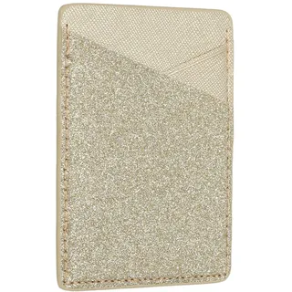 sourcing map Telefon Karte Halterung Stick Rückseite von Telefon Bling Gold | Brieftasche Tasche Kreditkarte ID Gehäuse Beutel Hülsen, PU Leder, Kleber Aufkleber, für Meist Smartphone