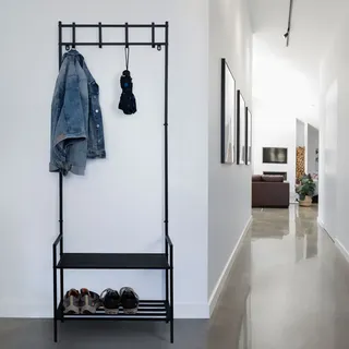 ETC Shop Garderobenständer freistehend Schwarz