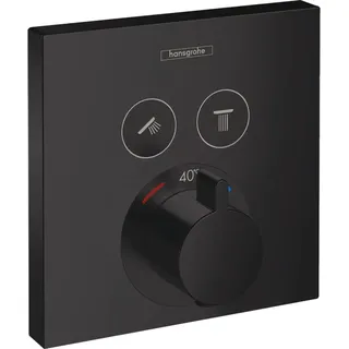 Hansgrohe ShowerSelect Thermostat Unterputz 2 Verbraucher, mattschwarz