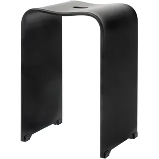 bremermann Duschhocker schwarz ergonomisch mit Griffmulde 33 x 27,5 x 48 cm