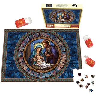 Krippen-Puzzle-Set, Weihnachten DIY 24 Tage Adventskalender Countdown-Kalender, Jesus Christliche Puzzles Geschenk für Wohnkultur