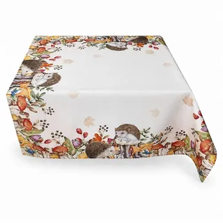 texpot Tischdecke Tischläufer Druck Igel Herbst (1-tlg) bunt Quadratisch | 85 cm x 85 cm