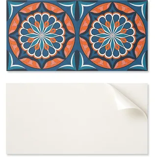 Selbstklebende Vinyl-wandplatte Mit Aufdruck Für Wohnzimmer, 100 X 50 Cm, Mandala-muster Mit Blättern