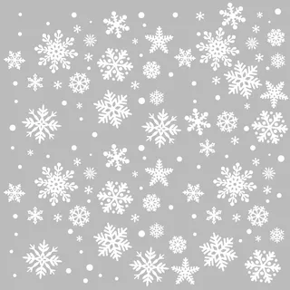 SUPERDANT Weißer Schneeflocken Wandtattoo Pentagramm Form Schneeflocken Wandsticker Wohnzimmer Abnehmbarer Frozen Wandaufkleber Für Wohnzimmer Schlafzimmer Kinderzimmer Weihnachtsdekoration