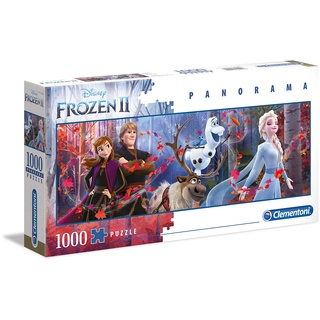 Clementoni 39544 Disney Frozen 2 – Puzzle 1000 Teile, Panorama Puzzle, Geschicklichkeitsspiel für die ganze Familie, farbenfrohes Legespiel, Erwachsenenpuzzle ab 10 Jahren