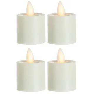 SOMPEX LED-Kerze 4er Set Sompex Flame LED Teelicht (Set, 4-tlg., 4 Teelichter, Höhe 3,1cm, Durchmesser 3,6cm), mit Timer, Echtwachs, täuschend echtes Kerzenlicht gelb
