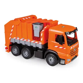 Lena 02168 - Starke Riesen Müllwagen Mercedes Benz Arocs, orange, ca. 74 cm, Müllfahrzeug mit 3 Achsen, großes Spielfahrzeug für Kinder ab 3 Jahre