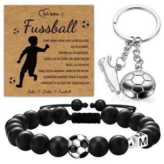 Giftota Fussball Geschenke Jungen - 2pcs Fußball Geschenke für Jungs - 5 6 7 8 9 10 11 12 13 14 Jahre Fußballfan Geschenk - Fußballfan Geburtstag Weihnachten Kindertag Geschenk für Sohn Bruder - M