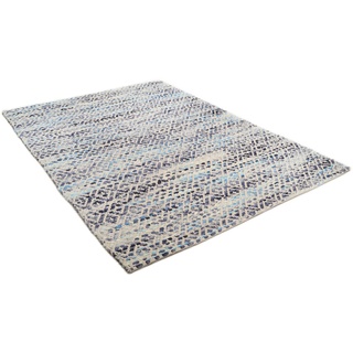 Wollteppich TOM TAILOR HOME "Diamond" Teppiche Gr. B/L: 160 cm x 230 cm, 8 mm, 1 St., blau Baumwollteppiche