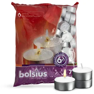 Bolsius Teelicht, Paraffin Wachs, weiß, 70 Stück