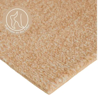 Andiamo Teppichboden ANDIAMO "Catania, Velours, Gesamthöhe 7,5 mm, Luxusklasse LC1", beige (dunkelbeige), B:400cm L:400cm, Kunstfaser, Teppiche, meliert, Breite 400 cm oder 500 cm, strapazierfähig & pflegeleicht