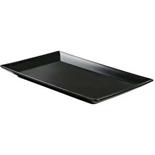 METRO Professional Teller flach Macario, Steinzeug, 30 x 20 cm, rechteckig, schwarz, 6 Stück