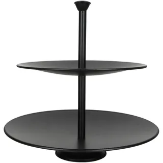 MamboCat Bekki Etagere 2-stöckig aus Stahl I Ø 25 cm I matt schwarz I mit 2 Etagen I Cupcake-Ständer I Etagere für Obst, Gebäck oder Deko I Servierplatten
