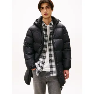 Parka TOMMY JEANS "TJM ESSENTIAL DOWN", Herren, Gr. XXL, schwarz, Web, Obermaterial: 100% Nylon. Futter: 100% Polyester. Füllung: 100% Daunen, relaxed fit normal, elastischer Bund, Jacken Parka, Daunenjacke, mit Kapuze