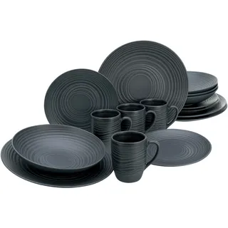 CreaTable Lava Stone Kombiservice 16-tlg. schwarz