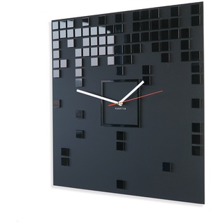 FLEXISTYLE Moderne Wanduhr Harmony, rechteckig 50 cm XXL, schwarz, Wohnzimmer, Schlafzimmer