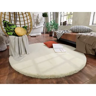 OCI DIE TEPPICHMARKE ALISSA Fellteppich Ø 120 cm Beige/Weiß