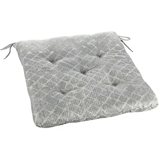 2er Pack Sitzkissen Sitz-Auflage Stuhlkissen Lacy 41x40x4,5 mit Bänder silber