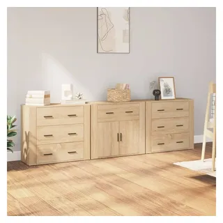 furnicato Sideboard Klassisches Sonoma-Eiche 80 x 33 x 70 cm (3 St), Stabiler Anrichteschrank mit viel Stauraum und Wandhalterung für Home braun 240 cm x 70 cm