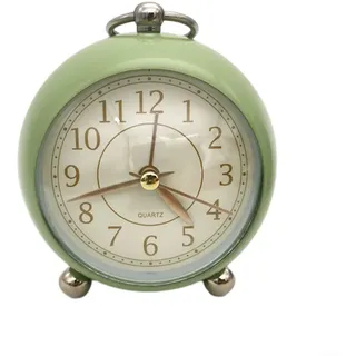 Carpango Wecker, Vintage, stilvoll, nicht tickend, analog, Wecker mit Nachtlicht, Nachttisch, stille Uhr, Schreibtisch, Schlafzimmerdekoration (grün)