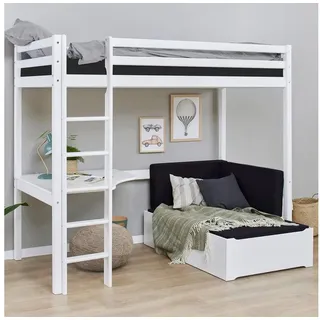 Hoppekids Hochbett ECO Dream 90 x 200 cm Kiefer massiv lackiert schwarz