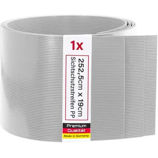 Zaunrebell - Sichtschutzstreifen aus PP - 252x19 cm für Doppelstabmattenzaun, Gittermattenzaun - Made in Germany (1 Streifen, Fenstergrau)