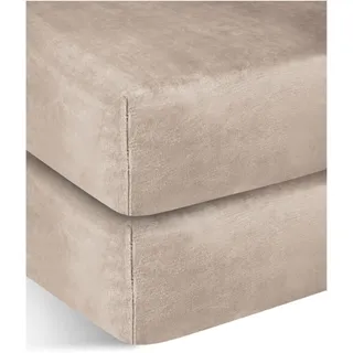ASPERO Spannbettlaken Flanell 140 x 200 cm braun 2 St.