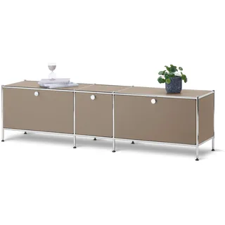Tchibo - Metall-Lowboard »Cn3« mit 3 Klappenfächern - 190x40x51,5cm - taupe -