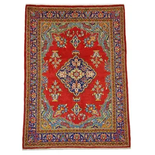 Borento Orientteppich Perserteppich Sarough 216 x 157 cm, rechteckig, Handgeknüpft rot