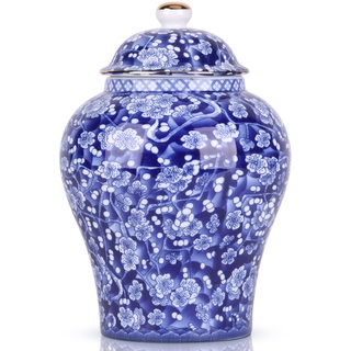 Chinesisches Ingwerglas mit Deckel,antiker Stil, dekorative Retro-Porzellan-Blumen, Keramik-Deckel, traditioneller China-Ming- und Qing-Stil (Blütenglas)