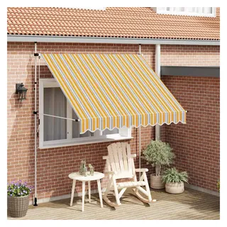 vidaXL Einziehbare Markise 250 cm gelb/blau gestreift