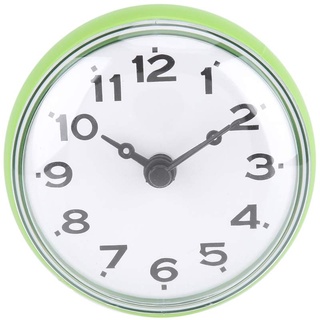 wasserdichte Uhr, Befestigte Badezimmeruhr, mit Saugnapf, Modisch für Küche, Bad oder Küche (Grün)