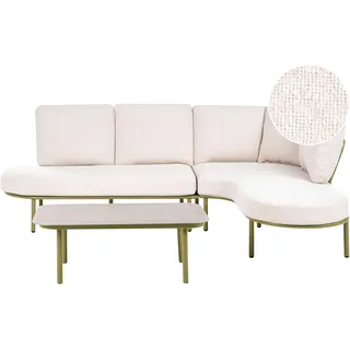 Beliani Pollina Loungeset 4-Sitzer grün/beige