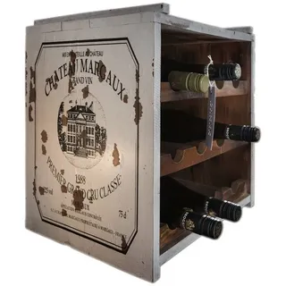 More2Home Weinregal stapelbar, VINO, Holz vintage weiß, 12 Flaschen