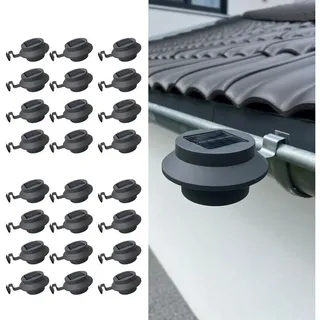 Hossi's Wholesale Gartenleuchte 24x Dachrinnen Solarleuchten RAL 7016 Anthrazit Lampen Beleuchtung Set
