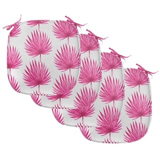 Abakuhaus Stuhlkissen »Dekoratives wasserfestes Kissen mit Riemen für Küchensitze«, Blatt Aquarell-Rosa-Blätter rosa