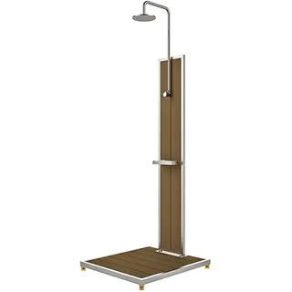 Dusche WPC Bodenplatte Gartendusche Kaltwasser Sommerdusche Design IDEAL BAHAMA