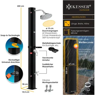 Kesser Solardusche 60 l schwarz 23563