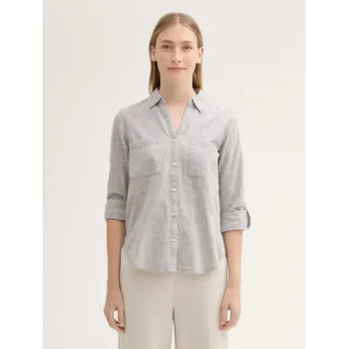 Tom Tailor With Slub Structure 1035247 Bluse Explicit Grey 40